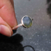 Raw Opal Ring, Size 8, 925 Sterling Silver Stacking Ring, Oregon Blue Opal, Octo