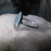 Peruvian Opal Ring Size 7.5 Set in 925 Sterling Silver Natural Blue Green Opal,M