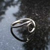 Silver Eye Ring Sterling Silver Size 7 Minimalist, Freeform, Circle Ring Silver
