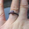 One Handmade Raw Ruby Crystal Copper Electroformed Ring * Size 6 Ring with a 6 m