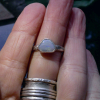 Handmade Opal Ring Sterling Silver Size 7, Australian Opal Rings for Women