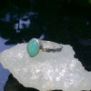 Handmade Opal Ring 925 Sterling Silver with Natural Peruvian Andean Blue Green O