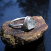Raw Aquamarine Ring Sterling Silver Size 6.5 Handmade March Birthstone Rings for