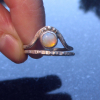 Australian Crystal Opal Ring: Handmade Sterling Silver Stackable Bands Size 8