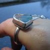 Handmade Indonesian Wood Opal Ring Set in 925 Sterling Silver Size 10  Opalized