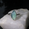 Blue Opal Ring Size 6.5 Set in 925 Sterling Silver Marquise Shaped Natural Andea