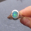 Handmade Opal Ring: 925 Sterling Silver Size 8.5 Rings for Women