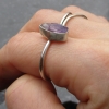 Handmade Raw Amethyst Sterling Silver Ring Size 6.5 February Birthstone Crystal