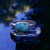 Handmade Turquoise Ring 925 Sterling Silver Hubei Turquoise Stackable Ring for W