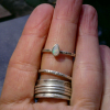 Handmade Opal Ring Sterling Silver Size 6.5 Australian Crystal Opal Rings for Wo