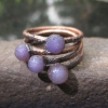 Grape Agate Ring Raw Grape Agate Ring Copper and Agate Jewelry Raw Stone Rough G