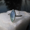 Peruvian Opal Ring Size 7.5 Set in 925 Sterling Silver Natural Blue Green Opal,M