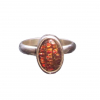 Handmade Ammolite Ring, 925 Sterling Silver, Fossil, Rings for Women, Size 8