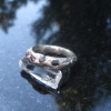 Handmade Pink Sapphire Ring 925 Sterling Silver Sand Cast Natural Sapphire Size