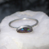 Handmade Boulder Opal Stacking Ring 925 Sterling Silver Size 8 Queensland Austra