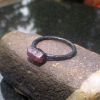 Ruby Crystal Ring Copper Electroformed Ring Raw Stone July Birthstone Size 8 Bar