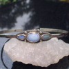 Handmade Turquoise Opal Bracelet in Sterling Silver 3 Stone Cuff Bangle with Natural Turquoise and Australian Opal Handmade Turquoise Opal Bracelet in Sterling Silver 3 Stone Cuff Bangle with Nat