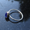 Handmade Kyanite Silver Stacking Ring Size 7 Set in  925 Sterling Silver Natural Blue Stone with Thin Hammered Band Handmade Kyanite Silver Stacking Ring Size 7 Set in  925 Sterling Silver Natural