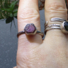 Handmade Size 8 Handmade Raw Ruby Crystal Stacking Ring in Sterling Silver With