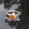 Triangle Opal Ring with Natural Mexican Opal Handmade Branch Ring Size 8.5
