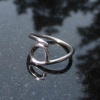 Silver Eye Ring Sterling Silver Size 7 Minimalist, Freeform, Circle Ring Silver