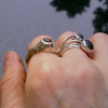 Oregon Sunstone Ring  Handmade Molten Sterling Silver Size 8