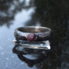 Handmade Ruby Crystal Ring Cast in 925 Sterling Silver Size 8 1/4 Ring with Text