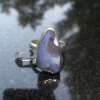 Handmade Boulder Opal Ring Sterling Silver Size 8.5 with Natural Australian Opal