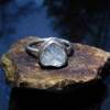 Raw Aquamarine Ring Sterling Silver Size 6.5 Handmade March Birthstone Rings for