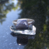 Handmade Boulder Opal Silver Ring * Made with freeform, Clear Blue and White Aus