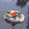 Handmade Opal Ring 925 Sterling Silver with Natural Mexican Fire Opal Size 6
