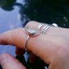 Handmade Oregon Sunstone Ring Sterling Silver Rough Crystal Rings for Women Size