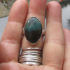 Handmade Indonesian Opal Ring 925 Sterling Silver Made with Indonesian Opalized
