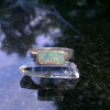 Handmade Opal Ring  Sterling Silver Size 6.5 Australian Opal Rings for Women