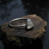Triangle Moonstone Ring Sterling Silver Size 7 Minimalist Stacking Ring Handmade