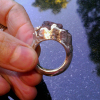 Handmade Sterling Silver Ruby Ring: Natural Rough Ruby Cluster Size 7 3/4