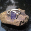 Raw Tanzanite Ring in US Size 9 Set in 925 Sterling Silver, Natural Purple Cryst