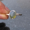 Raw Opal Ring, Size 8, 925 Sterling Silver Stacking Ring, Oregon Blue Opal, Octo
