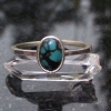 Turquoise Sterling Silver Stacking Ring in Size 8 December Birthstone Handmade G