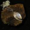 Rainbow Moonstone Necklace in Sterling Silver Blue Flash Moonstone Pendant Marqu