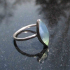 Peruvian Opal Ring Size 7.5 Set in 925 Sterling Silver Natural Blue Green Opal,M
