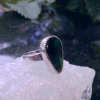 Handmade Sterling Silver Indonesian Opal Wood Ring  Green Gemstone Size 6