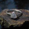 Handmade Triangle Moonstone Stacking Ring Size 6 Sterling Silver Minimalist