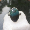 Handmade Indonesian Opal Ring 925 Sterling Silver Made with Indonesian Opalized