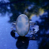 Handmade Larimar Ring 925 Sterling Silver Stackable Rings for Women