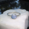 Opal Stacking Ring  925 Sterling Silver Natural Australian Opal Doublet Handmade