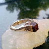 Ruby Silver Ring  925 Sterling Silver Handmade Molten Crystal Rings for Women