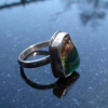 Handmade Indonesian Wood Opal Ring Set in 925 Sterling Silver Size 10  Opalized
