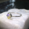 Crystal Opal Ring with Australian Opal 925 Sterling Silver Size 7 Handmade Stack