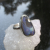 Handmade Boulder Opal Ring Sterling Silver Size 8.5 with Natural Australian Opal